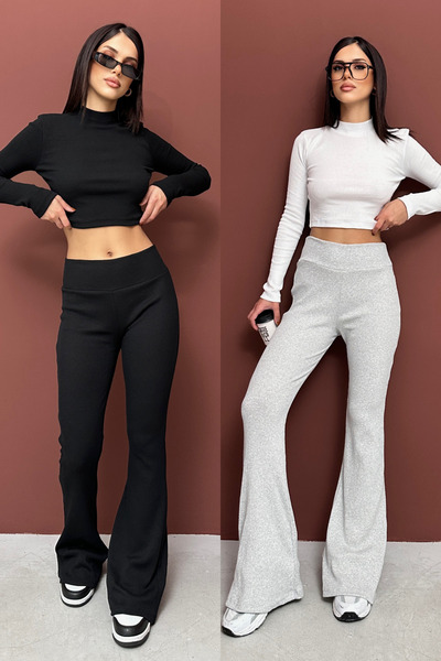 XELA PACHET DE 2 - FĂRĂ ELASTIC LA TĂBĂ FİTİLLİ İSPANYO evazat E tricotaj cu ...