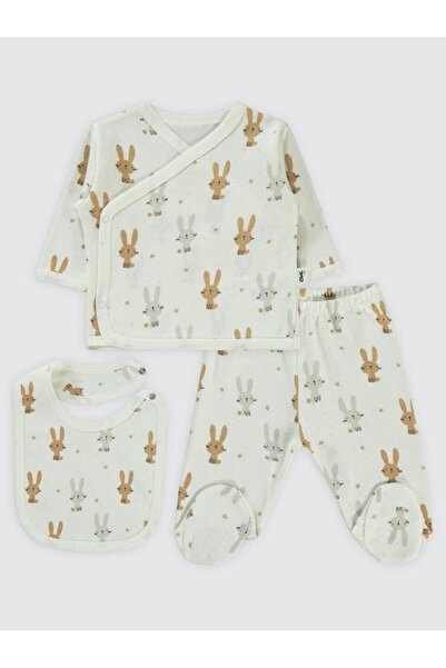 Civil Baby Rabbit Printed Bodysuit Sets - Ivory 0-1 Month