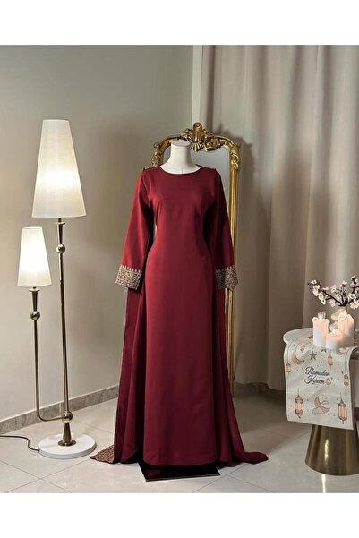 vanus fashion جلابية عنابية بتصميم أنيق ومميز 5551