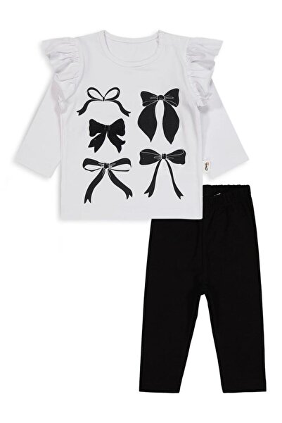 Civil Baby Bow Printed 6-18 Months Set - White 12-18 Months