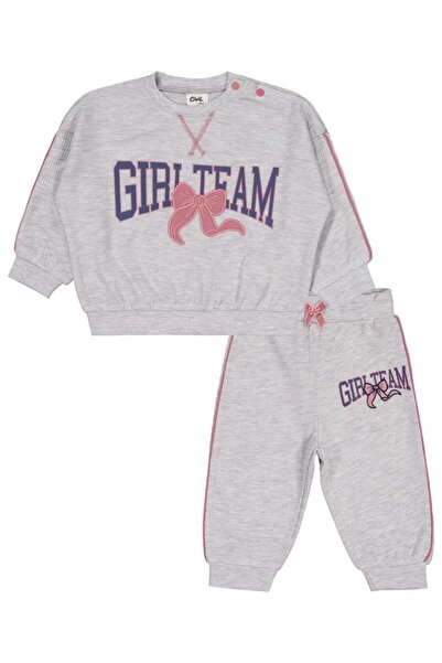 Civil Baby طقم فريق الفتيات فيونك للأعمار من 6 إلى 18 شهرًا - رمادي للأعمار م...