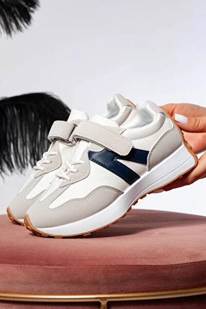 Zaira Γκρι παιδικά πάνινα παπούτσια από οικολογικό δέρμα Nur #21366 - 37