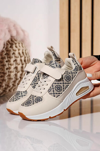 Zaira Μπεζ παιδικά πάνινα παπούτσια από οικολογικό δέρμα Brook #21021