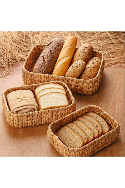 Dekorasyaa سلة خبز مستطيلة متعددة الأغراض مكونة من 3 قطع - منظم