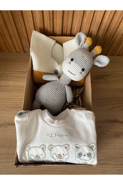 Baby Yenidoğan hediye seti, bebek yeleği, kız/erkek bebek tulum , amigurumi 3...