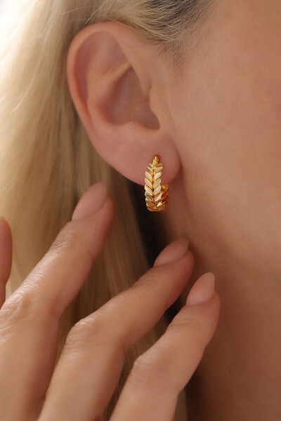 Kado Kuyumculuk 14 Ayar Altın Başak Halka Küpe