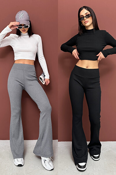 XELA PACHET DE 2 - FĂRĂ ELASTIC LA TĂBĂ FİTİLLİ İSPANYO evazat E tricotaj cu ...