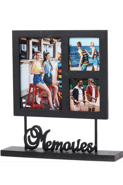 Koopman Ramă foto Home&Styling Collection, MDF, 24x24 cm, 3 fotografii, neagră