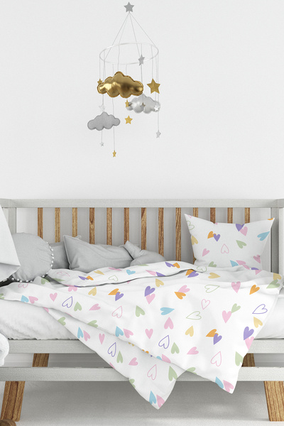 Wheeppo 100% Cotton Hearts Ranforce Duvet Cover Set Without Sheets