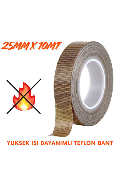 RuniqueHome Yüksek Isı Dayanımlı Yapışkanlı Teflon Bant 25mmx10mt