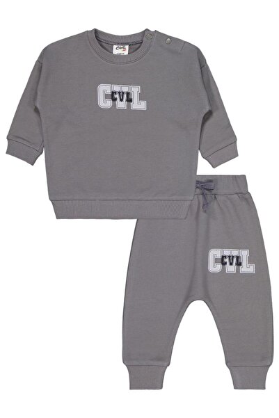 Civil Baby CVL Baskılı 6-18 Ay Takım - Gri