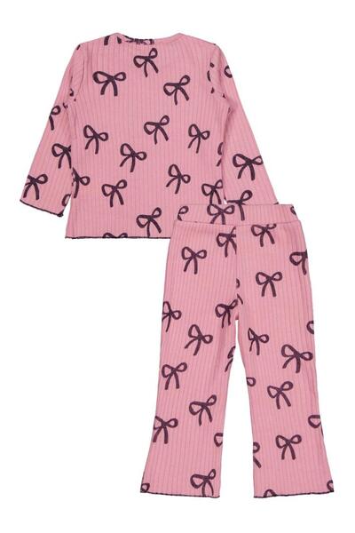 Civil Girls Ribbon Printed 2-5 Years Old Set - Pink 4-5 Years Old