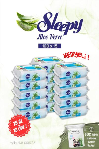 Sleepy 15 AL 13 ÖDE Aloe Vera Islak Havlu 120'li ve ROSIE