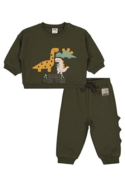 Civil Baby Dino Baskılı 6-18 Ay Takım - Yeşil 6-9 Ay