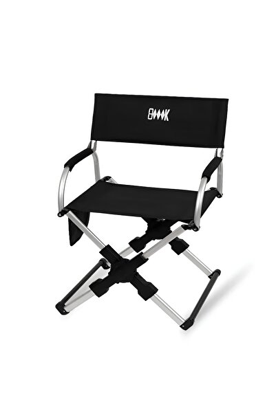 Book كرسي رحلات قابل للطي بخامة قوية وهيكل ألمنيوم — تصميم عصري للبحر والحديقة والمخيمات (أسود)