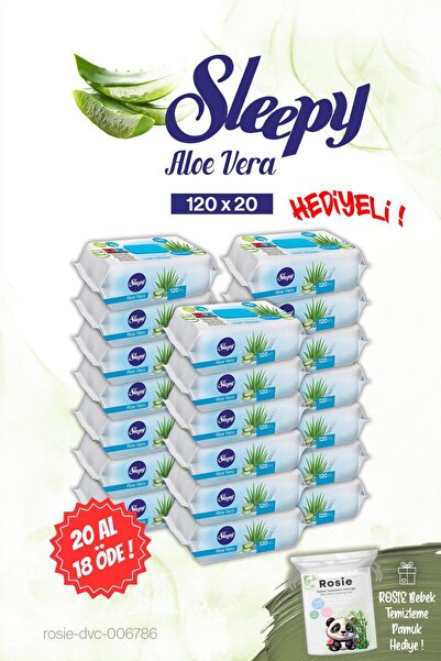 Sleepy 20 AL 18 ÖDE Aloe Vera Islak Havlu 120'li ve ROSIE
