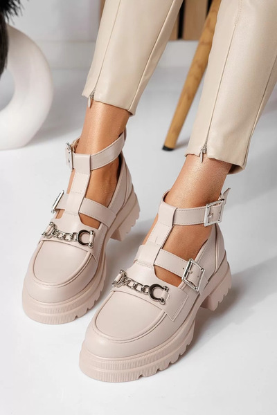 Zaira Γυναικεία μπεζ casual παπούτσια από οικολογικό δέρμα Tabita #21096 - 37