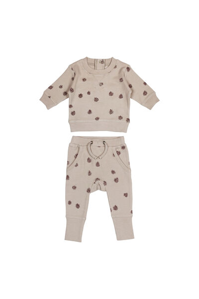 Lovedbaby Baby blouse and pants set, 100% GOTS certified cotton, Oatmeal Pine...