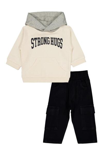 Civil Baby بغطاء رأس طقم ملابس رياضية مكون من قطعتين لعمر 6-18 شهرًا - بيج 9-...