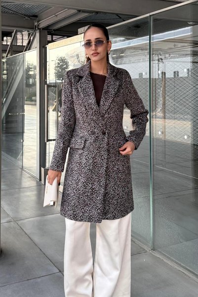 Nazliye Leopar Premium Kaban