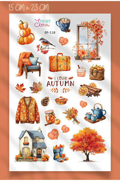 SooPRINT مجموعة ملصقات I Love Autumn - دفتر يوميات / مخطط / مفكرة / ألبوم / ك...