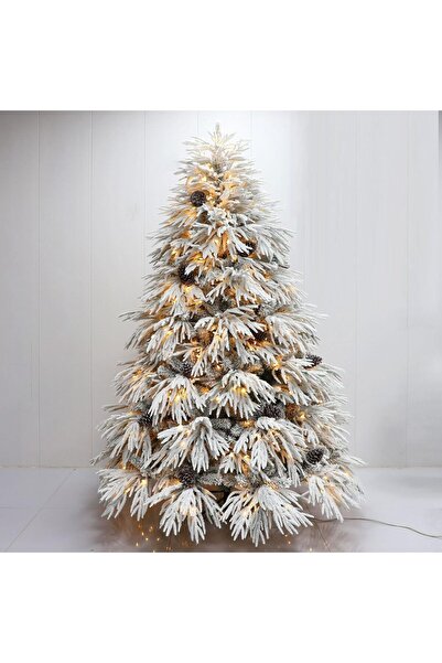 Generic Snow Flocked Christmas Tree with LED Lights (3.9ft/120cm) - Krauad