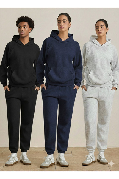 LUMİZA طقم رياضي نسائي رجالي مكون من 3 قطع باللون الأسود والأزرق الداكن والرم...