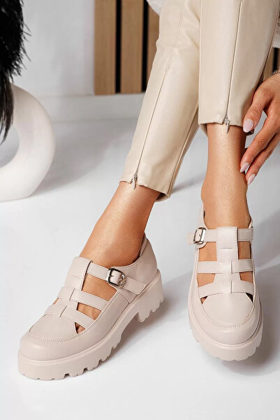 Zaira Pantofi casual dama bej din piele ecologica Zinnia #21084 - 38