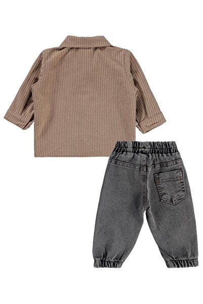 Civil Baby Kadife Ceketli 6-18 Ay Takım - Bej 18-24 Ay