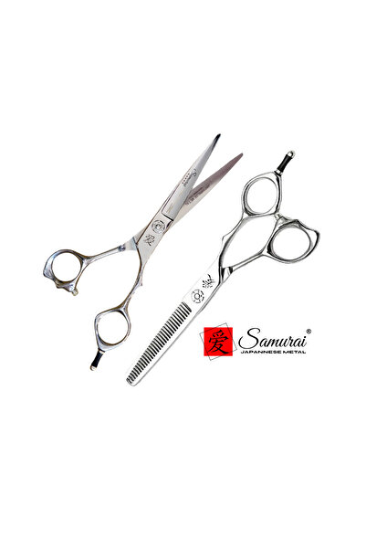 Samurai JAPANNESE METAL Scissors set (cutting and spinning) STF40 Samurai Lotus 6 inch