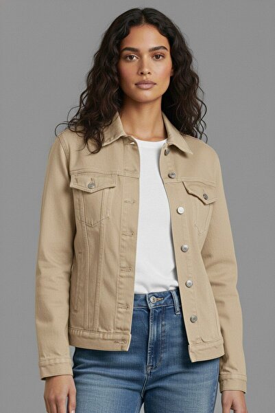 WKM Women's Relaxed Fit Double Pocket Denim Jeans Jacket