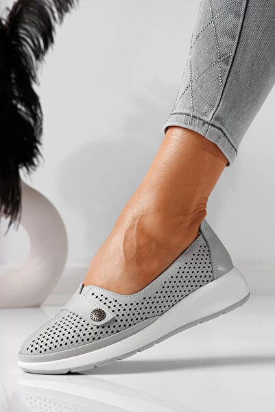 Zaira Women's gray casual shoes made of natural leather Anca #21538