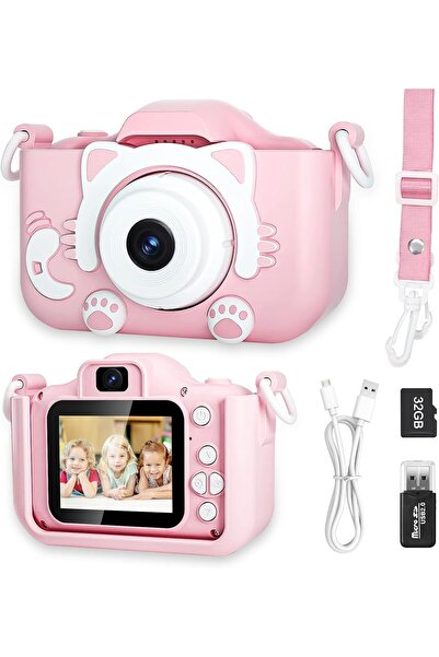 Yuwell YU WELL Kids HD Digital Camera for Ages 3-12, Selfie Video Camera (Pink, Model-1)