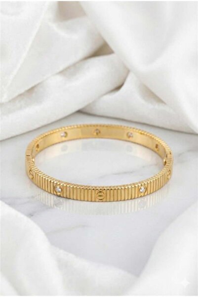 MENESSA سوار حجر الكريستال - ذهبي