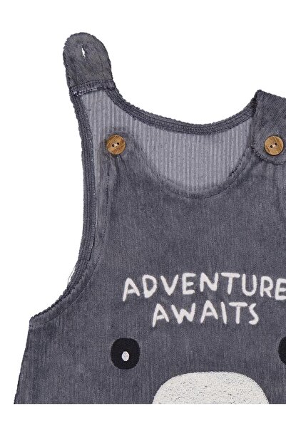 Civil Baby Adventure Awaits Embroidered Bodysuit 6-18 Months Slopet - Gray 6-...