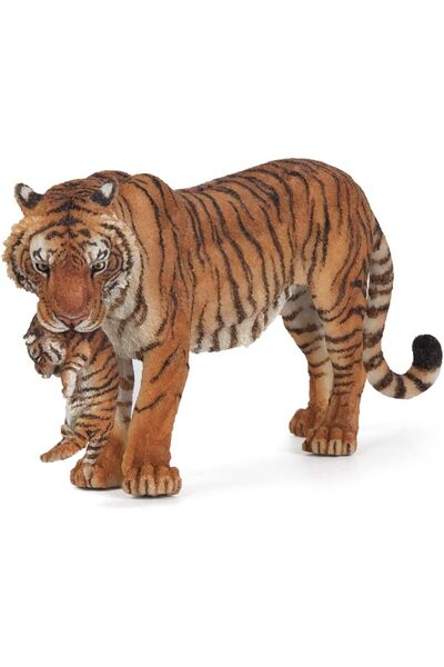 Papo تمثال من مملكة الحيوانات البرية، نمرة مع شبلها