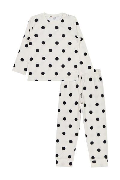 Civil Girls Dotted Pajama Set for Ages 10-13 - Ecru Ages 10-11