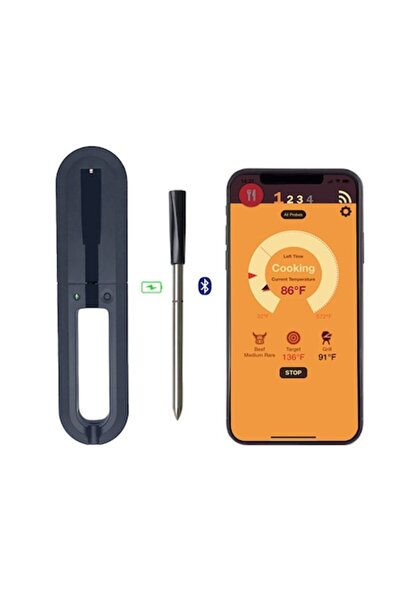OEM Smart probe meat thermometer with WiFi, stainless steel, USB charging