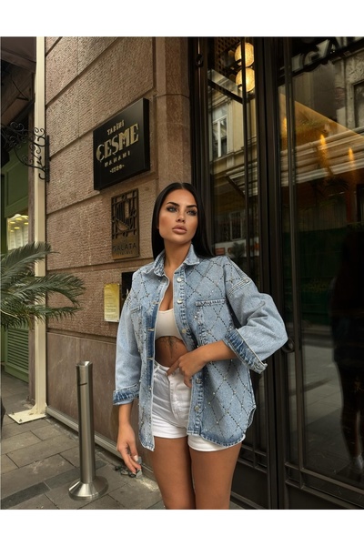 GenelTedarik Taşlı Kot Ceket