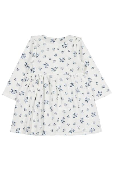 Civil Girls Floral Patterned Dress for Ages 2-5 - Ecru 2-3 Years