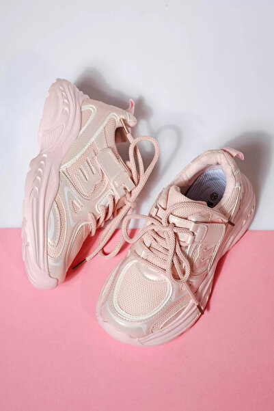 Zaira Παιδικά ροζ πάνινα παπούτσια από οικολογικό δέρμα Geo2 #21162 - 30