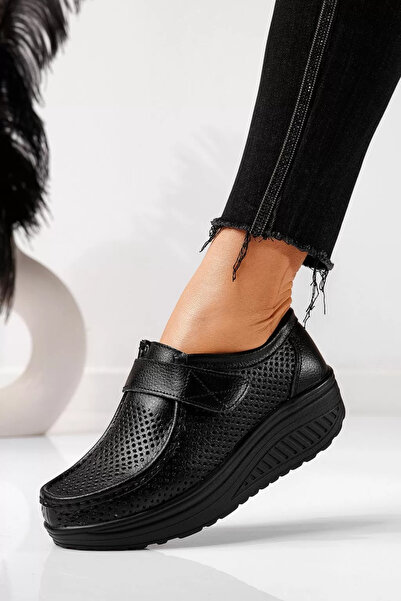 Zaira Дамски черни ежедневни обувки от естествена кожа Delia #21543 - 39