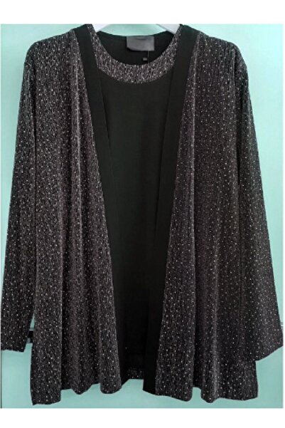 N.Y.YILDIZ سترة بلوزة مزدوجة من حجر الفضة مقاس كبير من STAR مقاس كبير، بدلة ب...