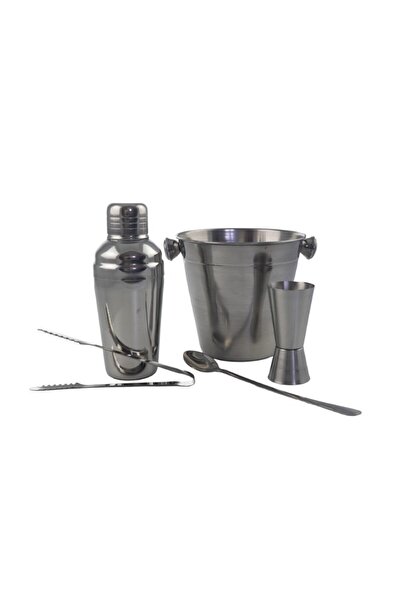 gogiva Set de 5 ustensile pentru mini bar: găleată pentru gheață, shaker pentru cocktailuri, clește, clește, lingură de bar cu mâner lung
