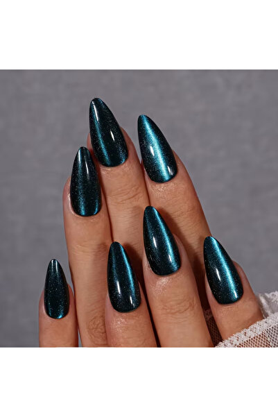 MİNA BEAUTY Kedigözü Takma Tırnak 12’li | Cat Eyes Yansımalı Şık ve Dayanıklı