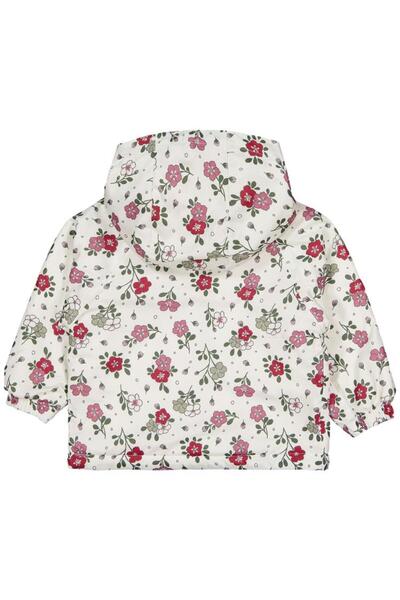Civil Baby Çiçek Baskılı İçi Polarlı 6-18 Ay Yağmurluk - Ekru 6-9 Ay