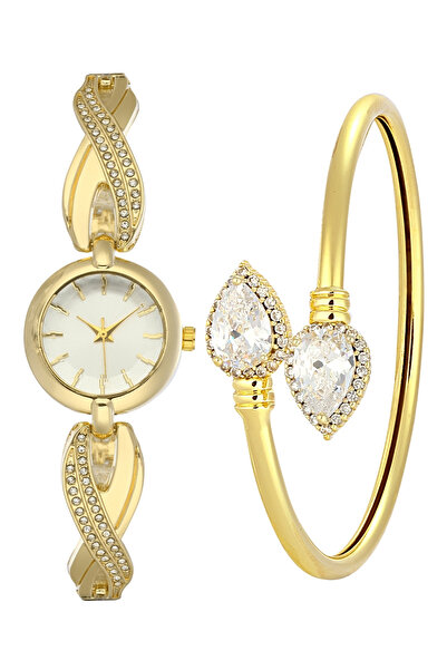 Forentina Gold Metal Kol Saati-Damla Model Kelepçe Bileklik PS4125