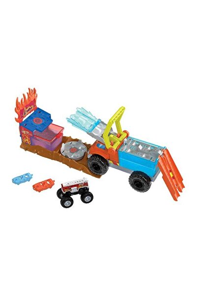 HOT WHEELS Monster Trucks Arena Smashers Color Shifters 5-Alarm Rescue Playset