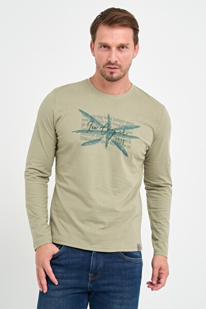 Lee Cooper Tricou barbat cu maneca lunga cu detalii grafice logo