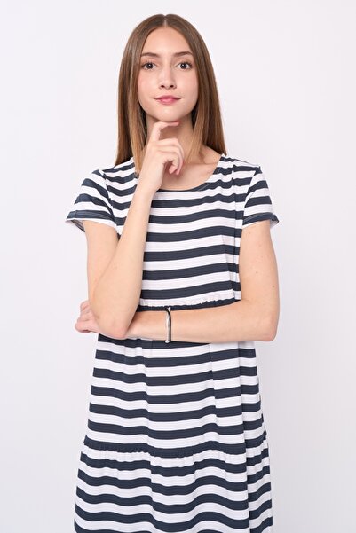 Timeout Women's dress with short sleeves and striped pattern